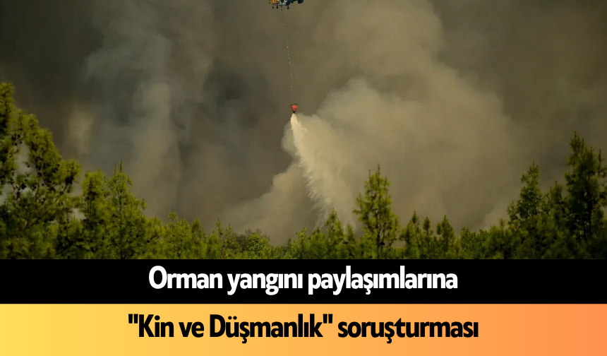 Orman yangını paylaşımlarına "Kin ve Düşmanlık" soruşturması